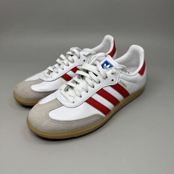Adidas Samba OG 'White Collegiate Red Gum' JI4463  Size 4.5 - Picture 3 of 8